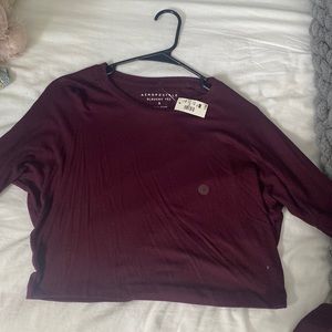 Aeropostale Seriously Soft ribbed Loose Fitted Cropped Long Sleeve